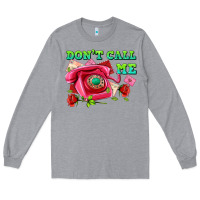 Heather Grey dont call me with pink phone and letters Long Sleeve Tee - AdoDesignShop