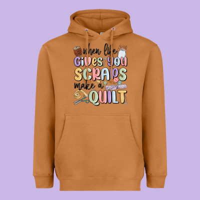 When Life Gives You Scraps Make A Quilt Heavyweight Hoodie Designed By Maliassmallbusiness