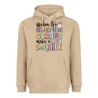Mushroom when life gives you scraps make a quilt Heavyweight Hoodie - MaliasSmallBusiness