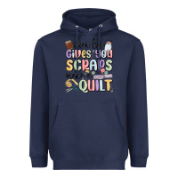 Navy when life gives you scraps make a quilt Heavyweight Hoodie - MaliasSmallBusiness