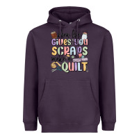 Plum when life gives you scraps make a quilt Heavyweight Hoodie - MaliasSmallBusiness