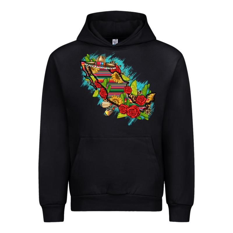 Mexico Map With Leopard And Sunflowers Urban Hoodie by texasbilliewilder | Teevron