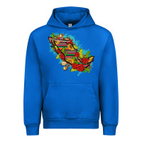 Cobalt Mexico Map with Leopard and Sunflowers Urban Hoodie - texasbilliewilder