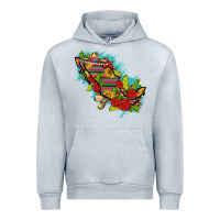 Heather Grey Mexico Map with Leopard and Sunflowers Urban Hoodie - texasbilliewilder
