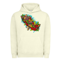 Pigment Pistachio Mexico Map with Leopard and Sunflowers Urban Hoodie - texasbilliewilder