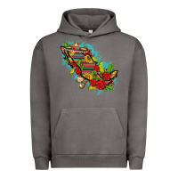 Pigment Tornado Mexico Map with Leopard and Sunflowers Urban Hoodie - texasbilliewilder