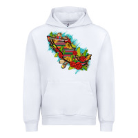 White Mexico Map with Leopard and Sunflowers Urban Hoodie - texasbilliewilder