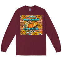 Burgundy hello pumpkin season tumbler Long Sleeve Tee - Artiststas