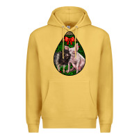 Antique Gold christmas pig Premium Hoodie - LillyAllenDesigns