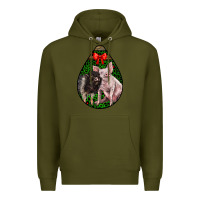 Army Green christmas pig Premium Hoodie - LillyAllenDesigns