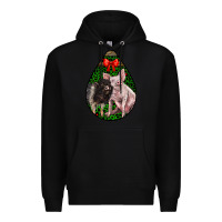 Black christmas pig Premium Hoodie - LillyAllenDesigns