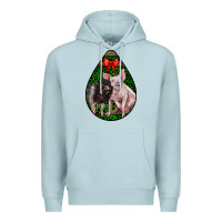 Blue Mist christmas pig Premium Hoodie - LillyAllenDesigns