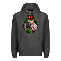 Charcoal Heather christmas pig Premium Hoodie - LillyAllenDesigns