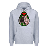 Heather Grey christmas pig Premium Hoodie - LillyAllenDesigns