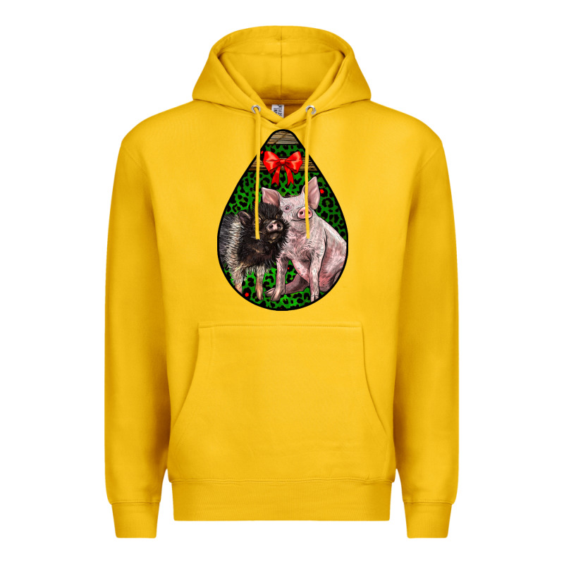 Christmas Pig Premium Hoodie by LillyAllenDesigns | Teevron