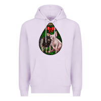 Lilac christmas pig Premium Hoodie - LillyAllenDesigns