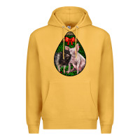 Mustard christmas pig Premium Hoodie - LillyAllenDesigns