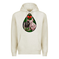 Oatmeal Heather christmas pig Premium Hoodie - LillyAllenDesigns