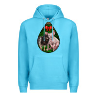 Ocean Blue christmas pig Premium Hoodie - LillyAllenDesigns