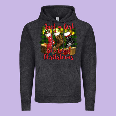 Just A Girl Who Loves Christmas Vintage Hoodie Designed By Ranaportraitstore
