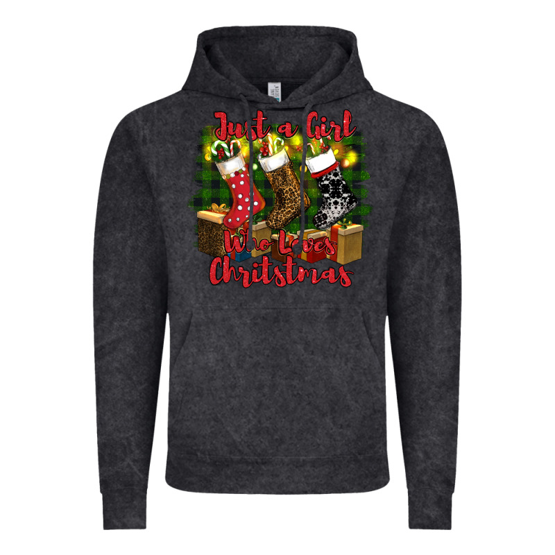 Just A Girl Who Loves Christmas Vintage Hoodie by RanaPortraitStore | Teevron