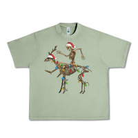 Oil Green skeleton deer santa Urban Heavy Tee - FaDigitalArtStudio