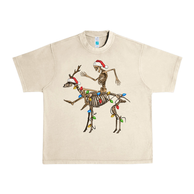 Skeleton Deer Santa Urban Heavy Tee by FaDigitalArtStudio | Teevron