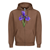 Chestnut Iris Flower Illustrations Zipper Hoodie - LillyAllenDesigns