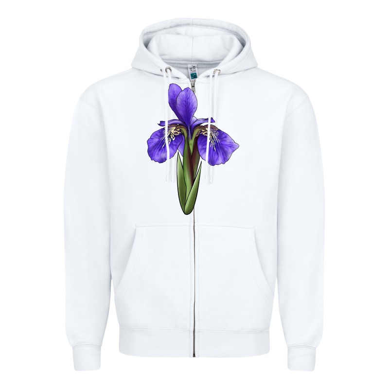 Iris Flower Illustrations Zipper Hoodie by LillyAllenDesigns | Teevron