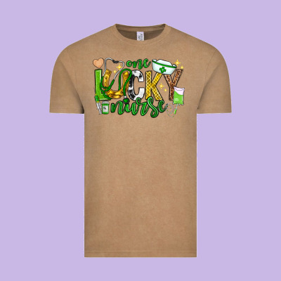 St Patricks Day One Lucky Nurse Vintage Tee Designed By Neo Western