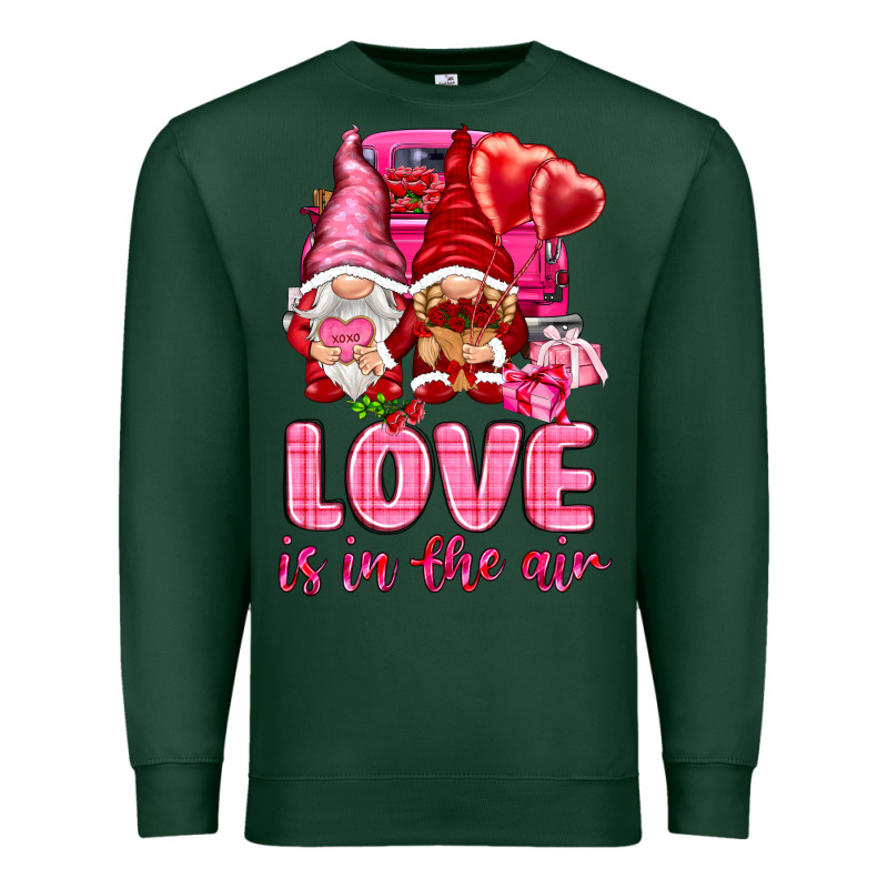 Love Is In The Air With Gnomies Premium Sweatshirt by NancyCooperArtShop | Teevron