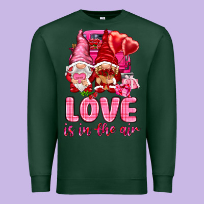 Love Is In The Air With Gnomies Premium Sweatshirt Designed By Nancycooperartshop