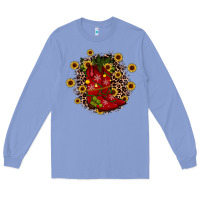 Colony Blue boots wood slice ornament Long Sleeve Tee - JahusDesignShop