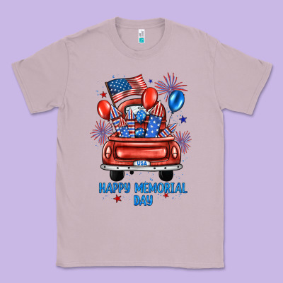 Happy Memorial Day Farm Truck Classic Tee Designed By Jahusdesignshop