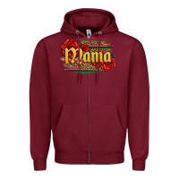 Burgundy Latina mama with serape and roses Zipper Hoodie - Jasminsmagicworld