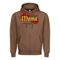 Chestnut Latina mama with serape and roses Zipper Hoodie - Jasminsmagicworld