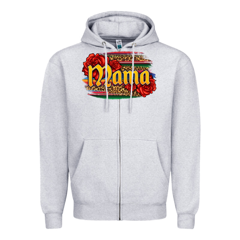 Latina Mama With Serape And Roses Zipper Hoodie by Jasminsmagicworld | Teevron