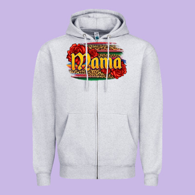 Latina Mama With Serape And Roses Zipper Hoodie Designed By Jasminsmagicworld