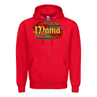 Red Latina mama with serape and roses Zipper Hoodie - Jasminsmagicworld