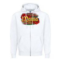 White Latina mama with serape and roses Zipper Hoodie - Jasminsmagicworld