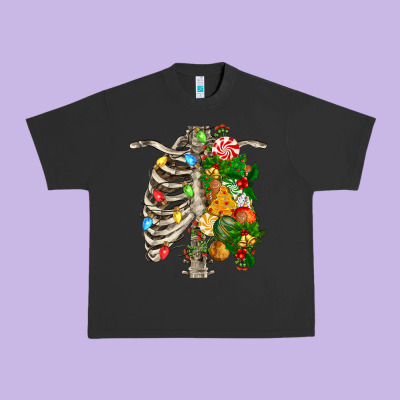 Skeleton Chest Christmas Urban Heavy Tee Designed By Fadigitalartstudio