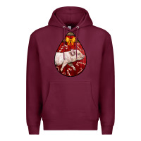 Burgundy christmas pig Premium Hoodie - LillyAllenDesigns