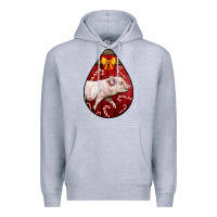 Heather Grey christmas pig Premium Hoodie - LillyAllenDesigns