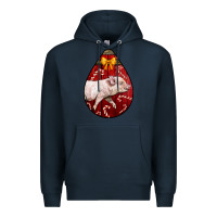 Navy christmas pig Premium Hoodie - LillyAllenDesigns