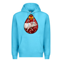 Ocean Blue christmas pig Premium Hoodie - LillyAllenDesigns