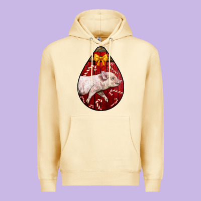 Christmas Pig Premium Hoodie Designed By Lillyallendesigns