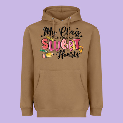 My Class Is Full Of Sweethearts Heavyweight Hoodie Designed By Maliassmallbusiness