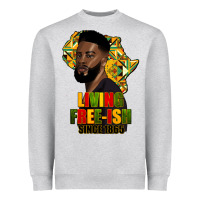 Heather Grey juneteenth living freeish since 1865 Heavyweight Sweatshirt - HRA Design Shop