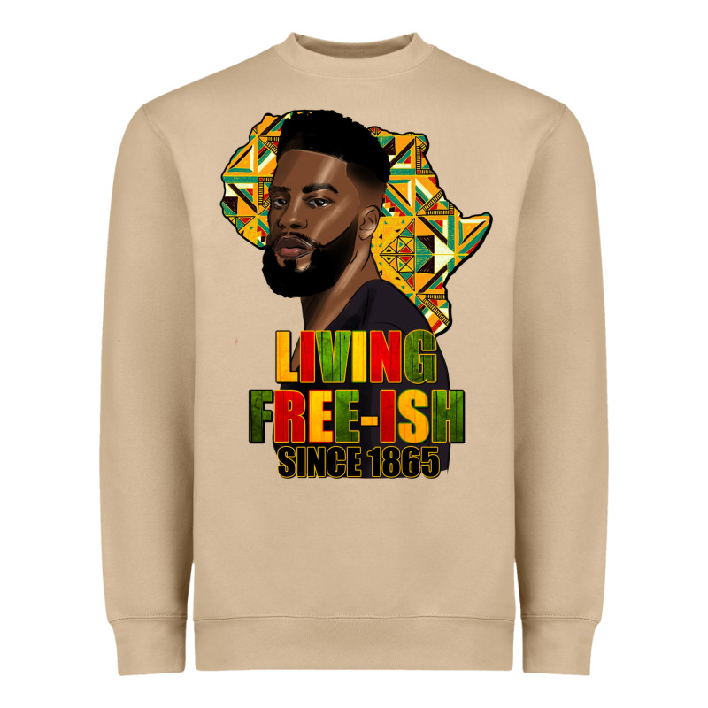 Juneteenth Living Freeish Since 1865 Heavyweight Sweatshirt by HRA Design Shop | Teevron