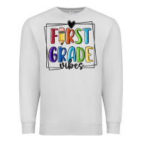 Dove Grey 1st grade vibes Premium Sweatshirt - MaliasSmallBusiness